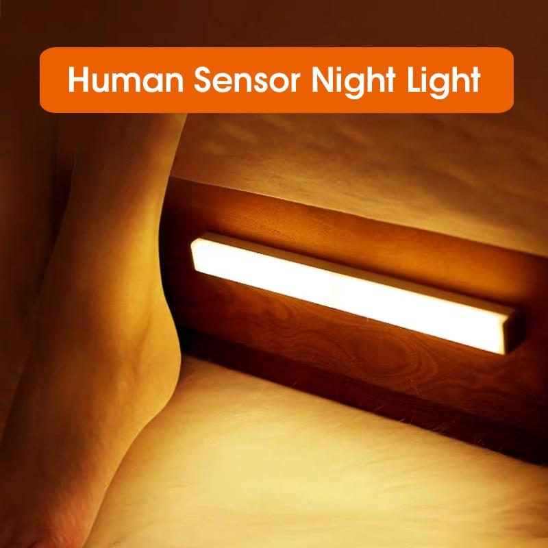 LED Night Light Motion Sensor Wireless USB Rechargeable Night lamp For Kitchen Cabinet Wardrobe Wall Lamp Mobile Lamp With Sensors