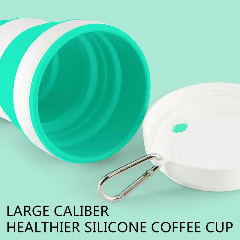 Camping Coffe Adjustable sizes Multi-colors New Collapsible Silicone Coffee Cup Mug Reusable High Temperature Water Cup Outdoor Travel 550ml