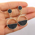 New Fashion Round Dangle Drop Korean Earrings For Women In Geometric Round Heart Gold Earring Elegant Style