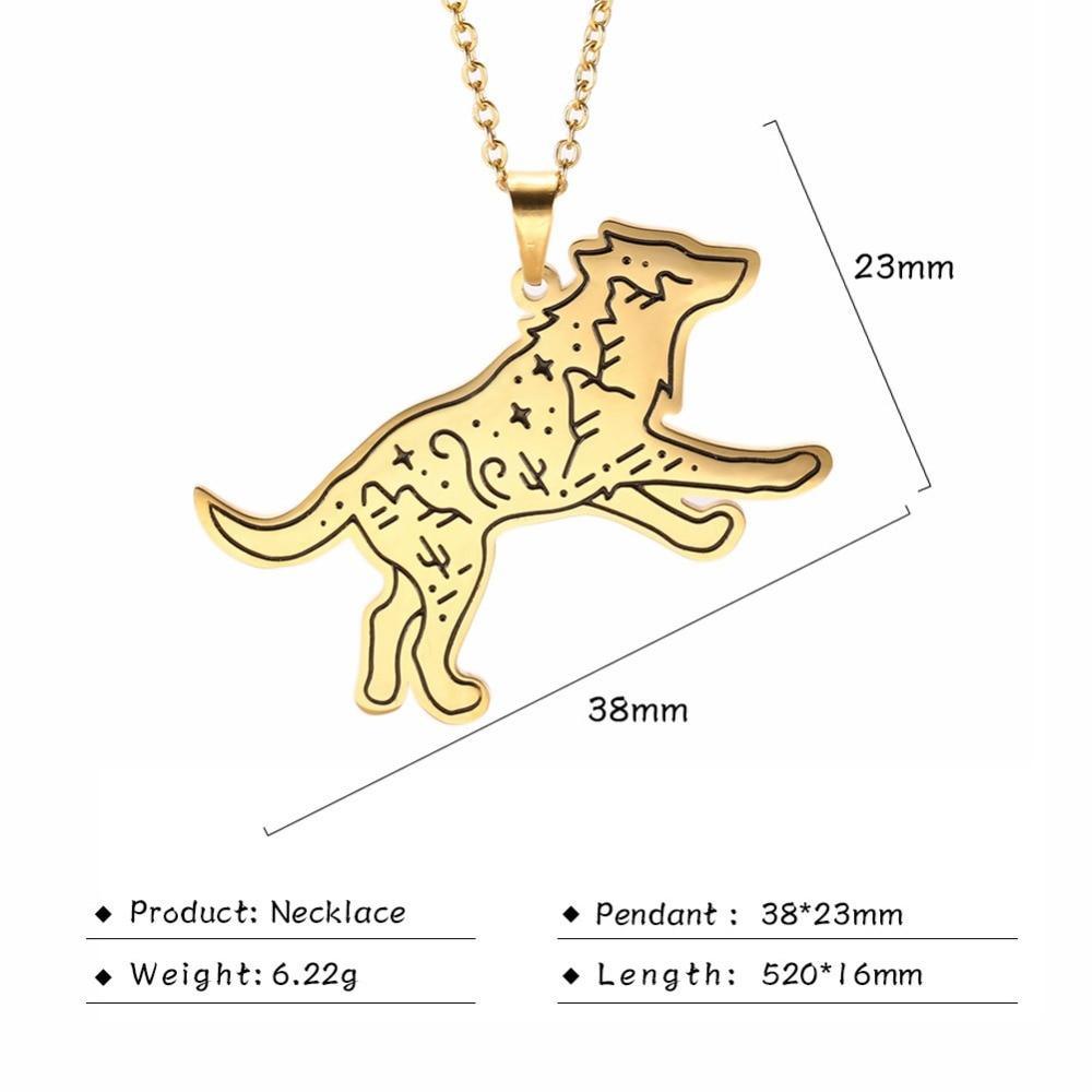 Amazing Wolf Animal Necklace 316L Stainless Steel Forest Animals Luxury For Men Elegant Necklace Hollow Cut Out Pendant Jewelry Gift For Women