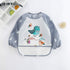 Cute Cartoon Print Baby Waterproof Long Sleeve Apron Children Feeding Smock Bib Baby Accessories