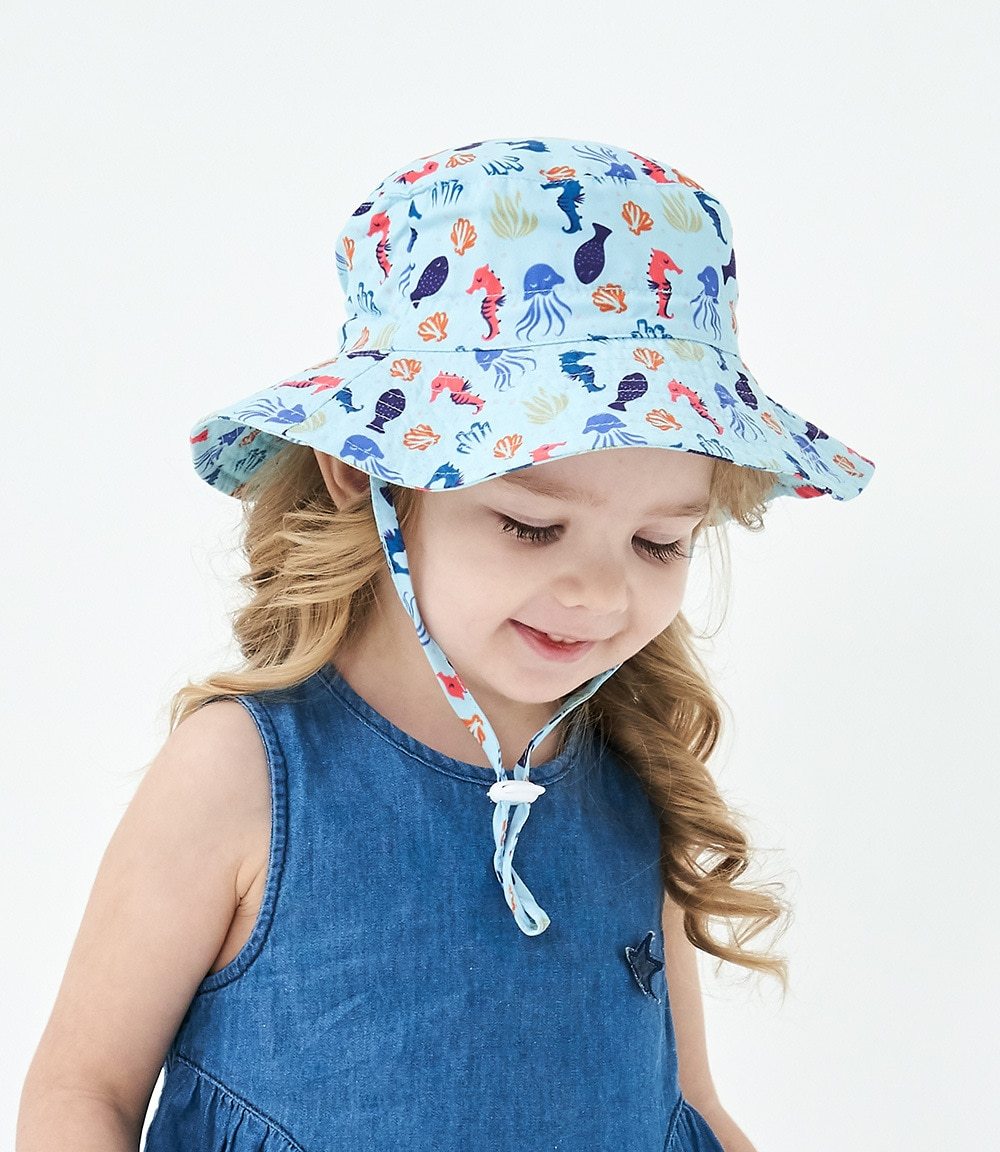 Modern Baby Hat for Girls & Boys Kids Bucket Hat Travel Beach Hat Baby Cap Sun Hats with Windproof Rope