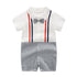 Modern Luxury New Born Baby Summer Gentleman Rompers for Baby Boys Cotton Jumpsuit 0-12M