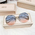 Fashion Gradient Women and Girls Modern Hexagon Metal Sunglasses For Summer In Elegant Retro Post Modern Style With UV400 Protection