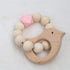 Modern Baby Silicone Wooden  Nursing Bracelets Wood Teether Silicone Beads Teething Wood Rattles Toys for Baby