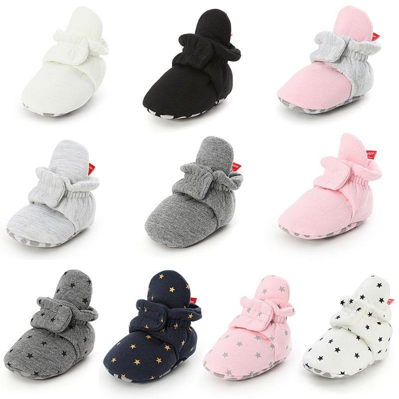 Stylish Baby Boy Girl Socks Toddler Shoes Solid Prewalkers Booties Cotton Winter Soft Anti-slip Warm Newborn Infant Shoes