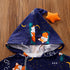 Baby Rompers Warm overalls Cartoon Animals Pattern Hooded Zipper Clothes Jumpsuit For Girls and Boys In Modern Print Design