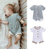 Infant Baby Boys Girls Clothes Ribbed Solid Romper Jumpsuit In Retro Deisgn For Kids