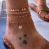 Handmade Unique Layered Gold Shell Pendant Chain Ankle Bracelet Foot Jewelry for Ladies and Women