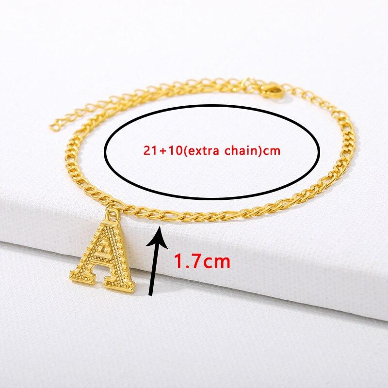 Luxury Anklets Letter Bracelets For Women Stainless Steel Alphabet Ankle Bracelet  Gold Chain Foot Jewellry