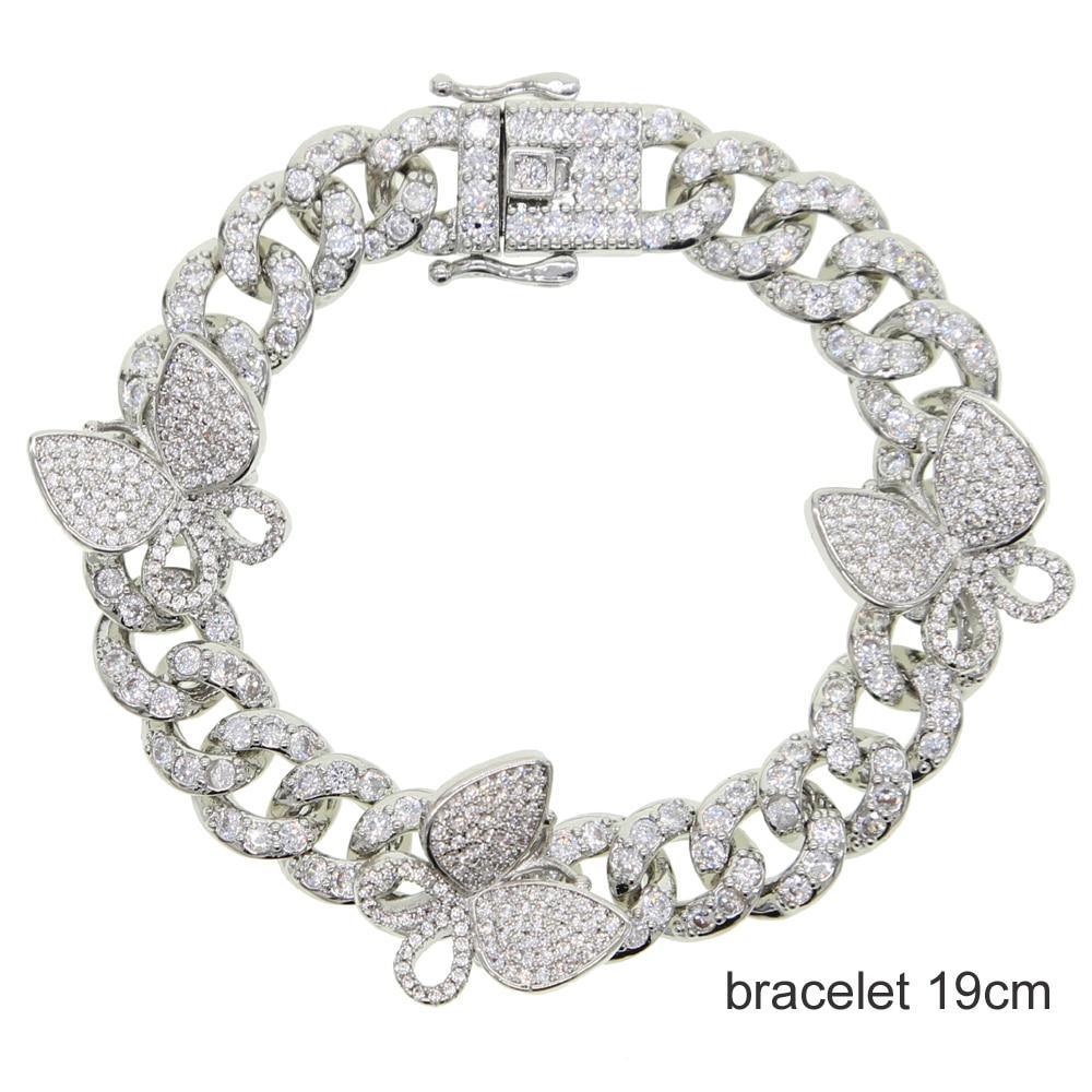 Luxury Chain Brecelet For Leg Sose Silver Color Cuban Style For Anklet Butterfly Jewelry Design