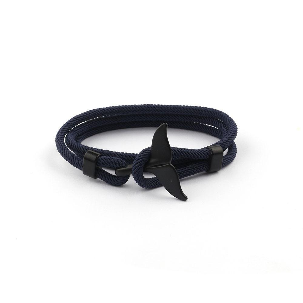 Whale Tail Anchor Bracelets Men And Women Charm Nautical Survival Rope Chain Bracelet Male Wrap Metal Hooks Fashion Gift