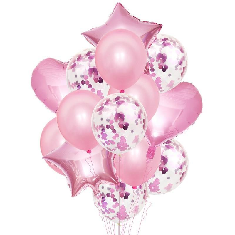 14Pcs Multi Confetti Balloons For Happy Birthday Party Balloons In Several Luxury Variant Helium Ballons For Celebrations for Boy Girls and  Babies party