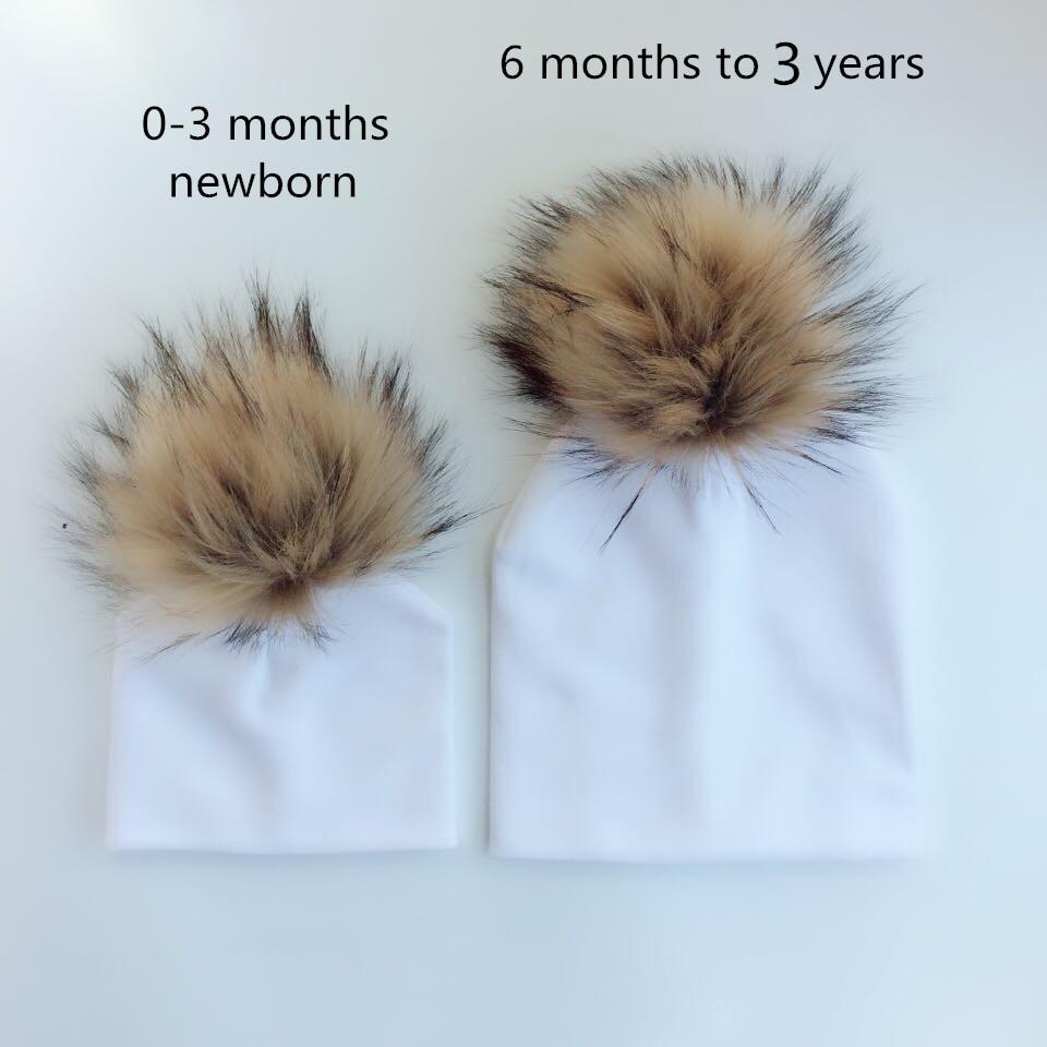 Newborn Kids Cotton Hats Cap With Pom Children's Hat Boy Accessories Toddler Caps