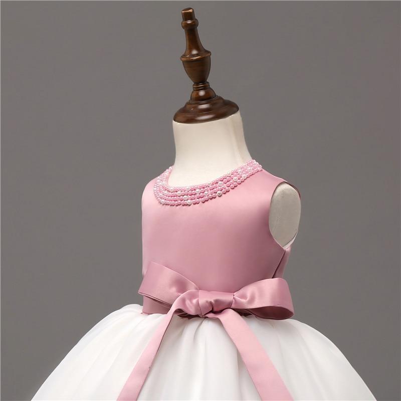 Luxury Designer Handmade Pink Dress for First Birthday Party Girl Baby Clothing Ball Toddler Girls Dress