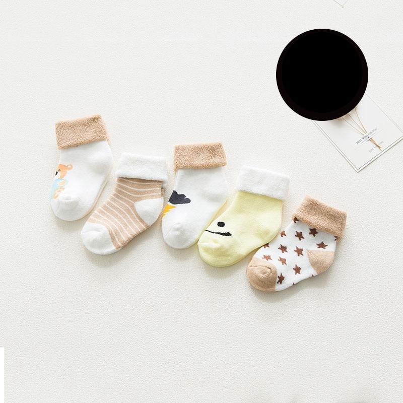 5 Pair High Quality Thicken Cartoon Comfort Cotton Newborn Socks Kids Boy And Girl Socks