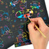 Magic Rainbow Color Scratch Art Paper Card Set With Graffiti Stencil Drawing Board Stick Art Painting Educational Toys