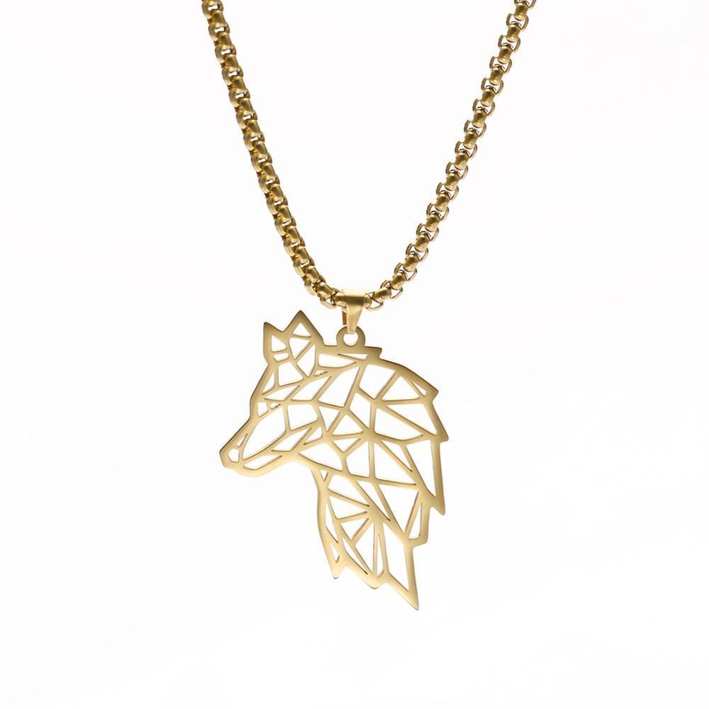 Amazing Wolf Animal Necklace 316L Stainless Steel Forest Animals Luxury For Men Elegant Necklace Hollow Cut Out Pendant Jewelry Gift For Women