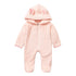 New Winter Trend Warm Newborn Baby Boy Solid Hooded Baby Romper Warm Coat Fleece Jumpsuit Infant Outwear For Boys And Girls