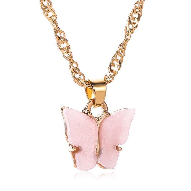 Modern Gold Chain Butterfly Pendant Choker Necklace Luxury For Women Statement Bohemian Beach Jewelry Gift Cheap