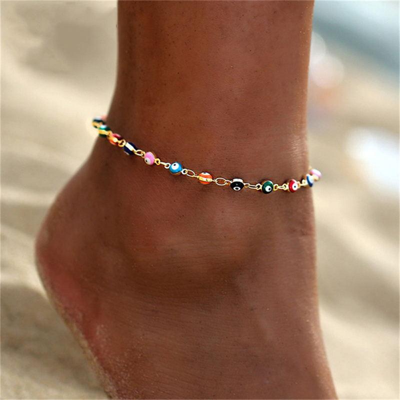 Luxury Modern Bohemian Butterfly Anklets For Woman,Vintage Handmade Tassel Beads Ankle Bracelet