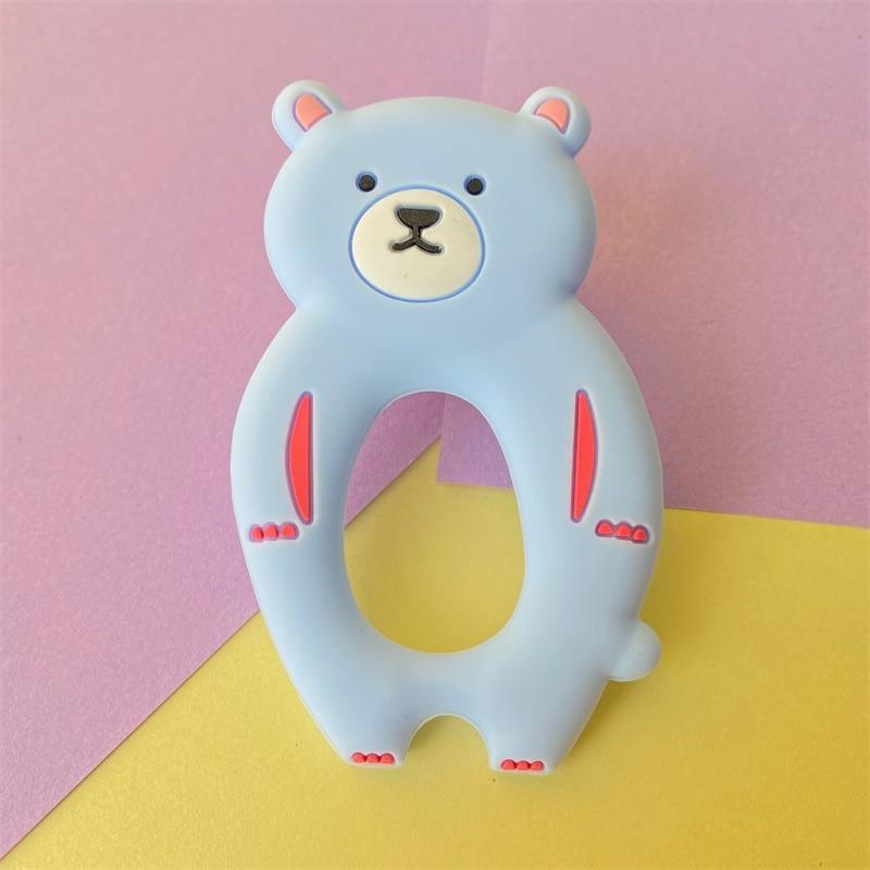 4pcs  Bear Silicone  Teether Baby Teething Toys Chewable  Cartoon Animal Shape Baby Products Nursing Gift