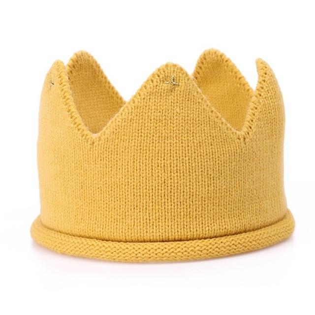 Modern Luxury New Trend  Baby Hat Girls and Boys Crown Knitted Cap Toddler Empty Top Hats Newborn Design Woolen Yarn Bonnet For Kids