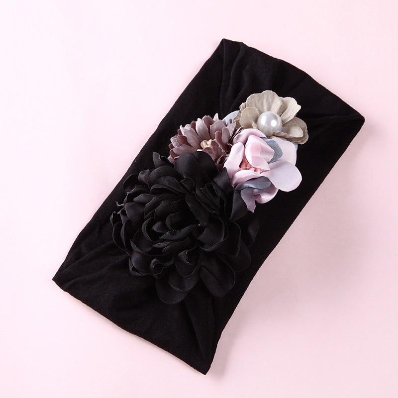 Handmade Flower Baby Headbands For Newborn Girls Nylon Elastic Hair Bands Headwear For Baby Girls