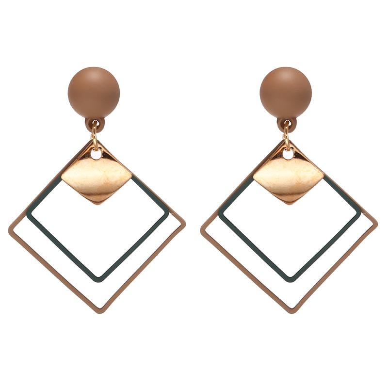 Modern Korean Statement Elegant Black Acrylic Drop Earrings for Women New Fashion Jewelry Luxury Vintage Epic Geometric Gold Asymmetric Earringa