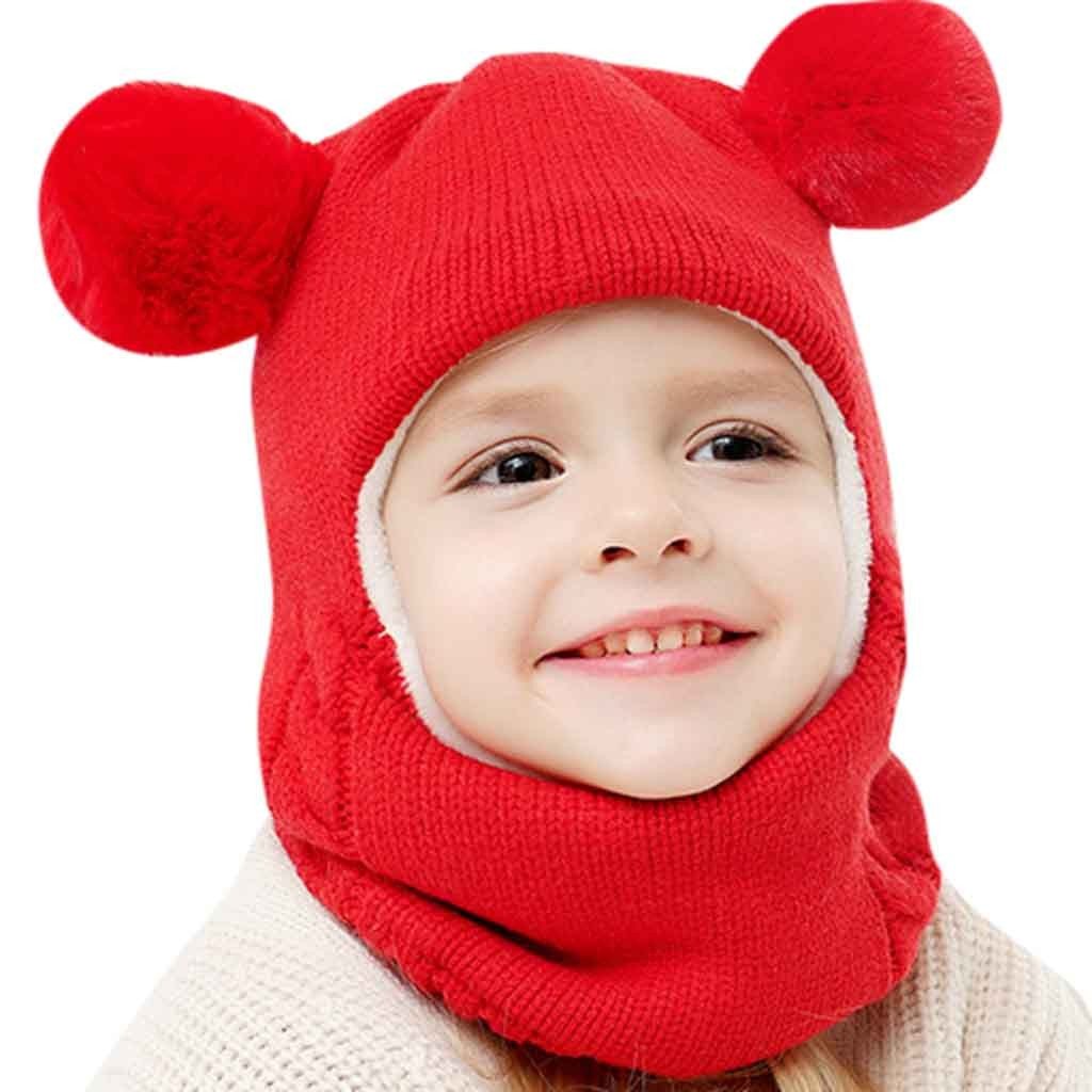 Modern Luxury Children Hats Pom Pom Ball Hat Kids Warm Wool Hooded Hat Baby Scarves Toddler Caps For Kids