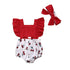 Newborn Baby Girl Clothes Ruffle Backless Cherry Romper  Headband Outfit Baby Girl Summer Clothes In Modern New Style