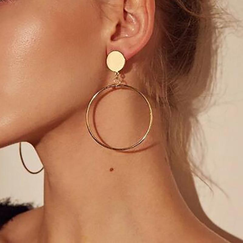 Modern Korean Statement Elegant Black Acrylic Drop Earrings for Women New Fashion Jewelry Luxury Vintage Epic Geometric Gold Asymmetric Earringa