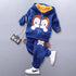 Baby Clothes Winter Thick And Warm Three-piece Cartoon Bear And Fox Printed Sweater Hooded Baby Girl Clothing Set Sweater and Pants