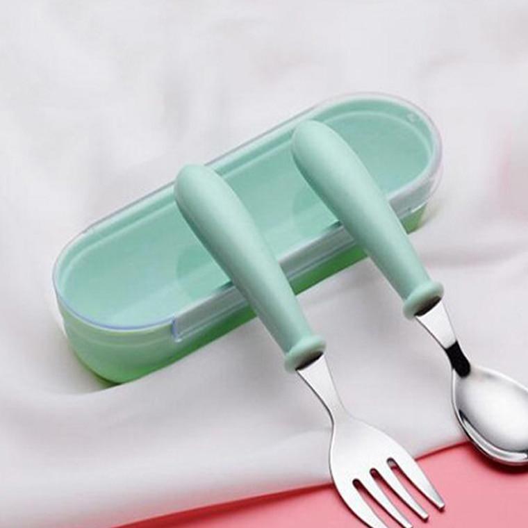 Baby Gadgets Tableware Set Children Utensil Stainless Steel Toddler Dinnerware Cutlery Cartoon Infant Food Feeding Spoon and Fork