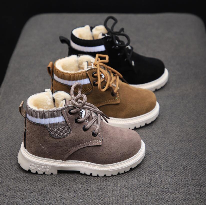 Modern Fashion Children Casual Shoes Autumn Winter Boots Boys Shoes Fashion Leather Soft AntI Slip Girls Boots