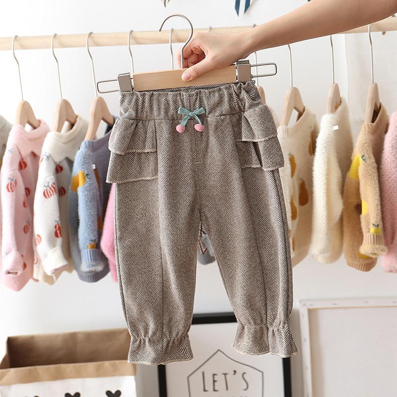 Baby Girls Pants Casual Ruffles Cherry Pants Baby Girl Clothes Long Princess Pants kids