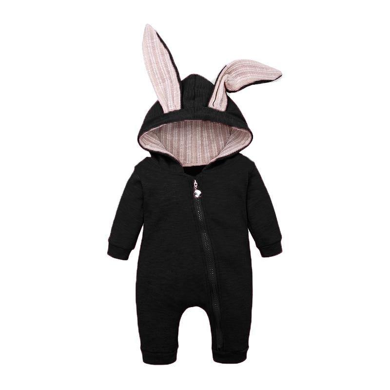 Elegant Baby Clothes Rompers Jumpsuits Newborn Cartoon Little Bee Rabbit Ears Zipper Clothes Cotton Jackets For Kids