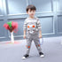 Baby Boy Cartoon Cute Bear Striped Printed Cotton Long Sleeve Two-piece Clothes Set For Boys Kids