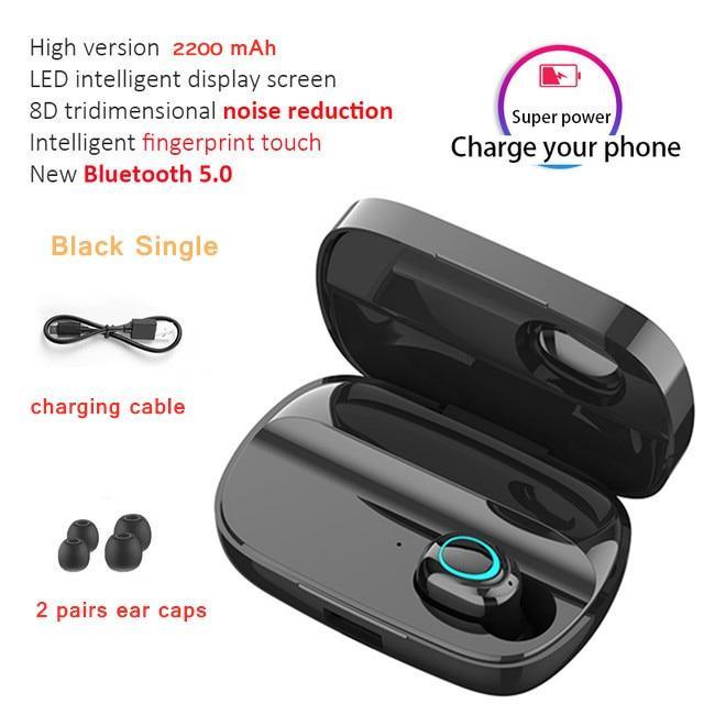 STEVVEX 3500mAh LED Bluetooth Wireless Earphones Headphones Earbuds TWS Touch Control Sport Headset Noise Cancel Earphone Headphone