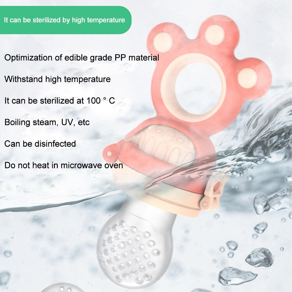 Modern Rotary Seal Non Slip Home Safe Baby Fruit Feeder Pacifier Fresh Food Bite Bag Soft Silicone Teething Toy For baby and Kids