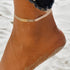 Gold Metal Shell Coconut Tree Female Anklets Barefoot Sandals Foot Summer Double Layers  Foot  Bracelets Leg Jewelry