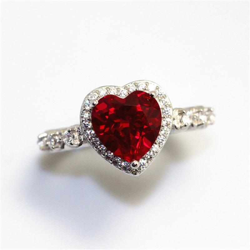 Heart Rings for Women 925 Silver Wedding Engagement Bridal Jewelry Cubic Zirconia Stone Elegant Luxury Ring Accessories