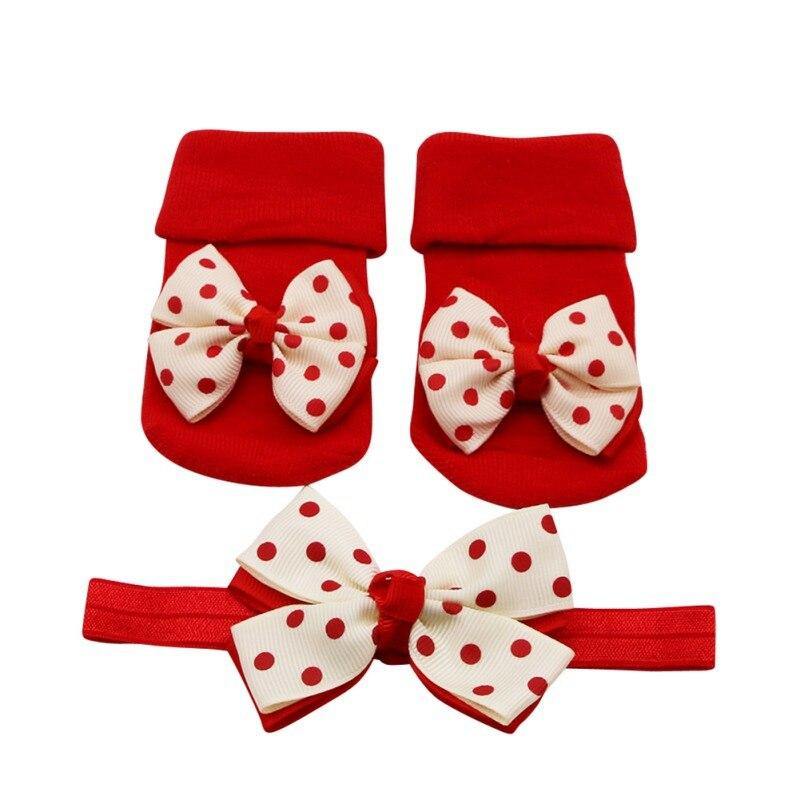 Luxury Modern Big Stretch Hair Band Crown Flower Slip Soft Cotton Socks Two-Piece Kids Children's Headwear For Girls