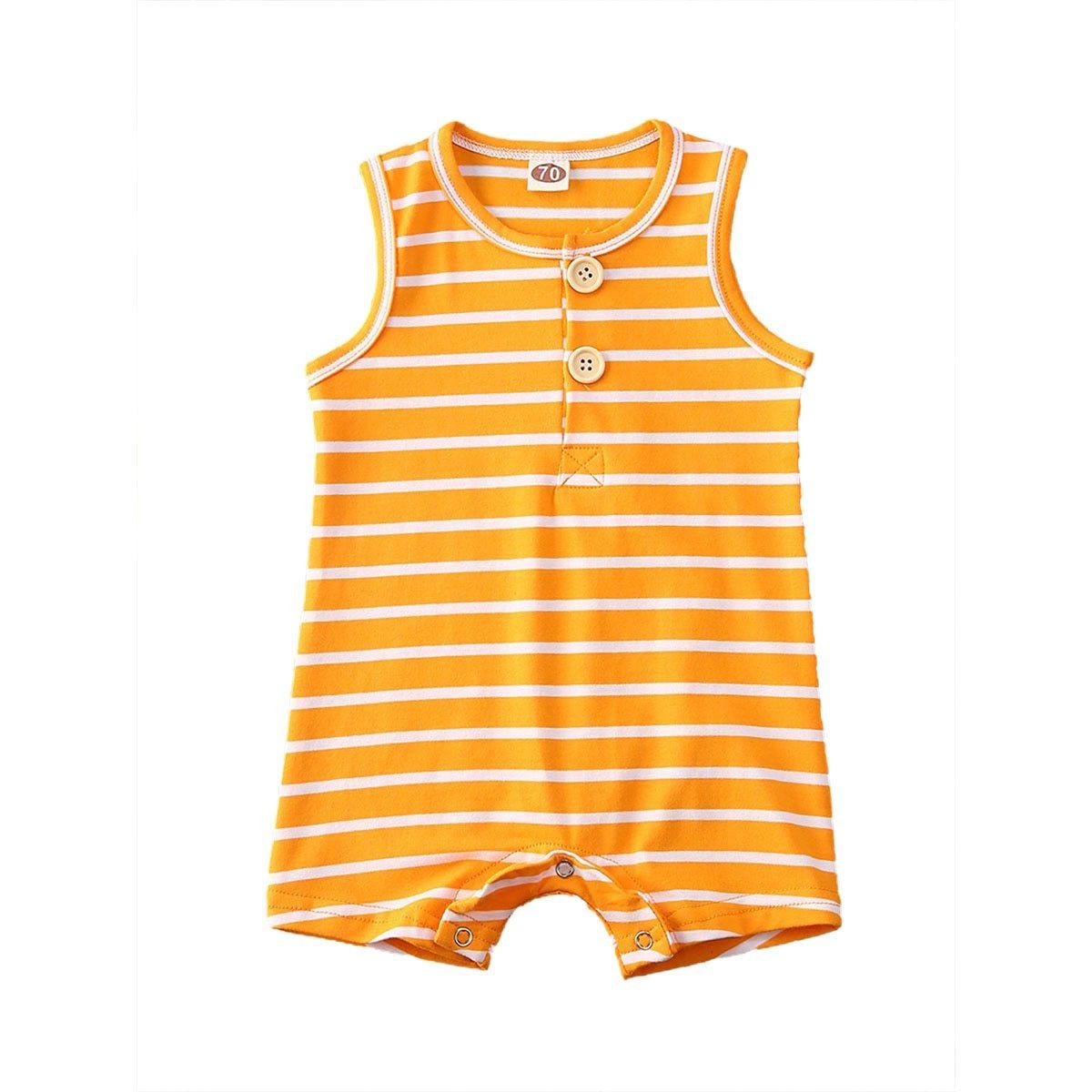 Summer Clothing Newborn Infant Baby Boy/Girl Striped Romper Sleeveless Outfit Jumpsuit Pajamas