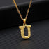 Modern NEW Luxury Shiny Tiny Gold Initial Letter Necklace For Women and Man In Jewelry Hip Hop Retro Design