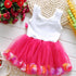 Luxury Modern Handmade Girls Sweetness Flower Kids Dress Princess Summer Sleeveless Mini Tutu Dress Childs Bow Pink Yellow Red Girls Clothing Dress