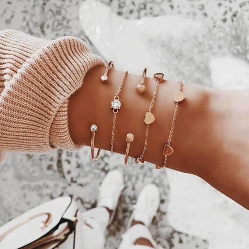 Bohemian Gold Tassel Bracelets For Women Summer Shell Clear Crystal Stone Luxury Jewelry