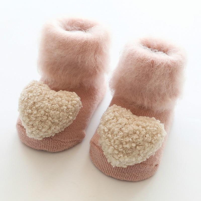 Cute Baby Thickening Furry Mid Floor Socks For Newborn Baby Boys And Girls Soft And Comfortable Footwear