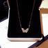 Fashion Rose Gold Butterfly Female Necklace Shiny Crystal Luxury Jewelry Cool Style Gift For Women