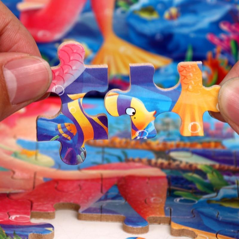 New 60 Pieces Wooden Toys Puzzle Kids Toy Cartoon Animal Wood Toys Puzzles For Child Early Educational Learning Toys for Children